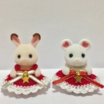 ☆ 1 赤ちゃんサイズ シルバニア  クリスマス2着セット ☆