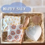 出産祝い プチギフト ハンカチ・名前入りスプーン 食器 レッド