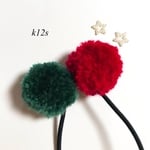 送料無料☆クリスマスカラー☆ポンポンヘアゴム