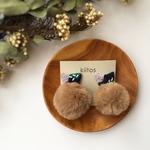 木の葉の2way刺繍イヤリング▶︎エコファー付き◀︎