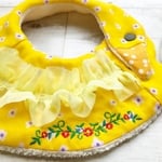 お花刺繍ダブルガーゼとマイクロファイバーのふわふわスワンスタイ【 小花柄イエロー 】