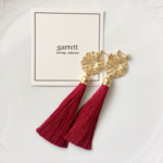 タッセルロング イヤリング＆ピアス レッド