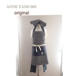 男子・キッズエプロン＆三角巾　150サイズ　ヒッコリー紺　クリックポスト１８５円