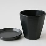 カップ＆小皿のセット　八角（黒)　