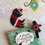 黒猫ビキニ  クリスマスカード  (封筒付き)