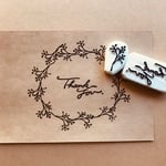 Thank youと植物の消しゴムはんこ