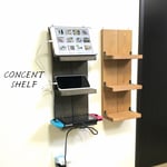 【 ウォールシェルフ 】 画鋲で簡単固定♪充電中難民へ♪コンセント スマホ 