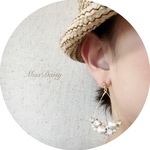 イヤリング♡コットンパール♡hoop♡bijoux♡MissDaisyミスデイジー♡