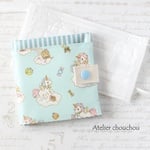 携帯用ボックスティッシュケース(マスクポケット付き)　ユニコーン(ミント)