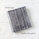 ブックカバー型☆携帯用ボックスティッシュケース　ニット柄(グレー)