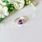 再販♡天然石アメジストのワイヤーリング