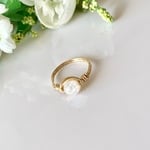 再販♡天然石クラック水晶のワイヤーリング(サイズオーダー)