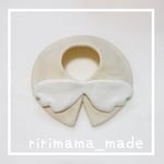 送料無料♡くすみホワイト天使のはねまんまるスタイ