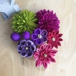 着物に合うつまみ細工の髪飾り♡紫、ピンク、緑