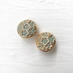 【イヤリング】フランスヴィンテージ水色小花イヤリング