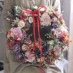 SALE★南天と葉牡丹のギャザリングリース