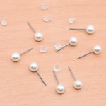 送料無料80個 ホワイト 高品質パールピアス 5×15mm  mj260