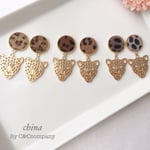  レオパード × ヒョウ柄 ワイルド ピアス/イヤリング 金属アレルギー対応