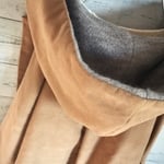 a.myu 高級なモールスキン起毛コットンキャメルフードコート