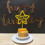 【送料無】誕生日 ハッピーバースデーケーキトッパー/星型【全2色】