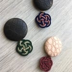 水引 和 レザーカボションピアス    着物や浴衣に。