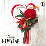 【2019お正月】お正月お飾り✳︎縁起の良い椿を使用したシンプルなお正月飾り✳︎　水引飾り（赤×白）しめ縄飾り　１３