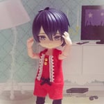 [受注制作]オビツ11サイズのドールちゃんに クリスマスカラーのロンパース(黒リボン)