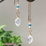 14kgf*ミルキークォーツ＆アパタイト＆パールピアス
