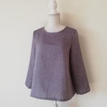 【SALE50%OFF】ふんわりWガーゼのプルオーバーブラウス（薄紫）
