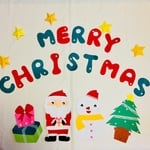 クリスマス保育壁面飾り     サンタが来たよ。