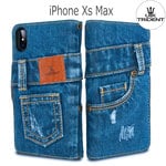 手作り本格デニム iPhone Xs Max 用 手帳型 デニム アイフォン スマホケース
