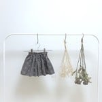 アナベル刺繍のふんわりギャザースカート check&stripe