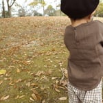再販！！スラブWガーゼの優しいyoreyoreトップス ブラウン