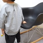 【new】 コットングレーダンガリーのyoreyoreトップス check&stripe