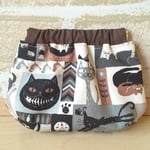 ネコいっぱい＊10㎝バネ口金ポーチ