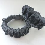 レースがぐるりと付いたアームバンド　　ブルーグレー・シャンブレー