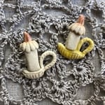 陶器   キャンドルの灯りブローチ