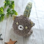 【Sサイズ】アニマルイヤーマフ　ねこ･グレー