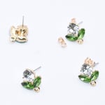 送料無料4個ゴールド   ピアス金具 フラワー アクリルストーン カン付13×15mmj2856-1
