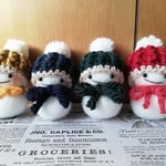 ニット帽をかぶった雪だるま　4個セット