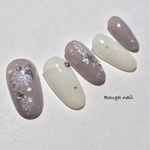 雪の結晶  冬 ネイル☆ネイルチップ グレー クリスマス