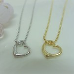 オープンハートの可愛いボールチェーンネックレス❤シルバー・ゴールド❤本ロジウム・K１６GP❤高品質金具使用 