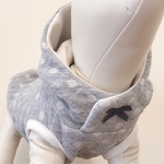 ♡キルトニット♡みずたまパーカータンクトップ♡グレー♡SS〜M＊暖かわんこ服.犬服セミオーダー製♡水玉