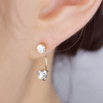 【2wayピアス】キュービックジルコニアとハートスワロバックキャッチピアス<p_115> 