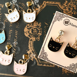▼ねこねこ ノンホールピアス 黒猫