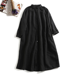 おしゃれの幅も広がるリネンのロングシャツ　ワンピース