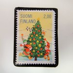 フィンランド　クリスマス切手ブローチ 4292