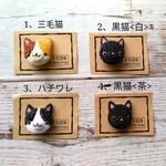 ビーズ　黒猫のヘアゴム　ブレスレット