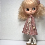 くすんだピンクワンピ ブライスサイズ