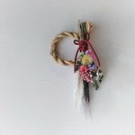 ２WAY可能☆2019年お正月飾り☆ドライフラワーしめ縄（ピンク）